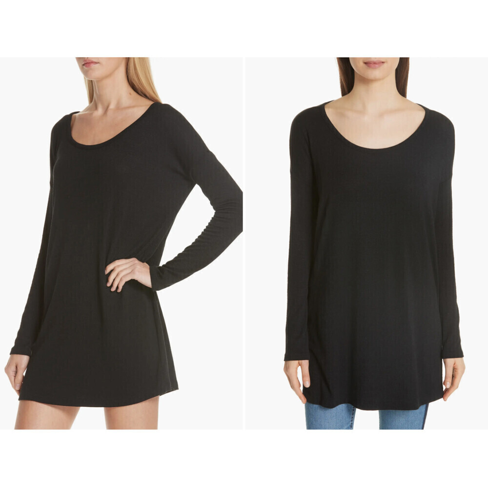 Rag & Bone Women's Long Sleeve Knit Cutout Back Tunic Dress In Black Size S - Picture 3 of 13